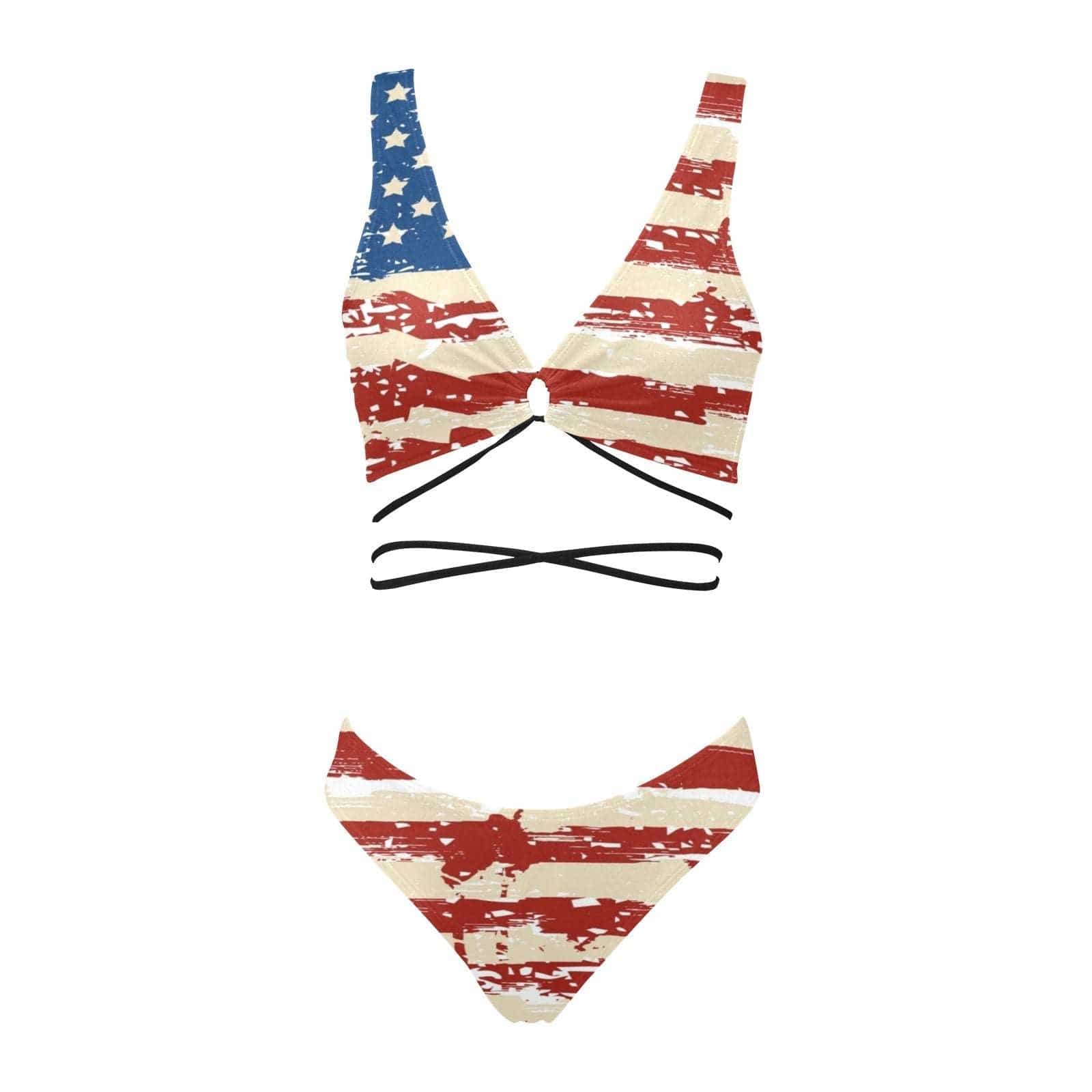 American Woman Cross-String Bikini Set