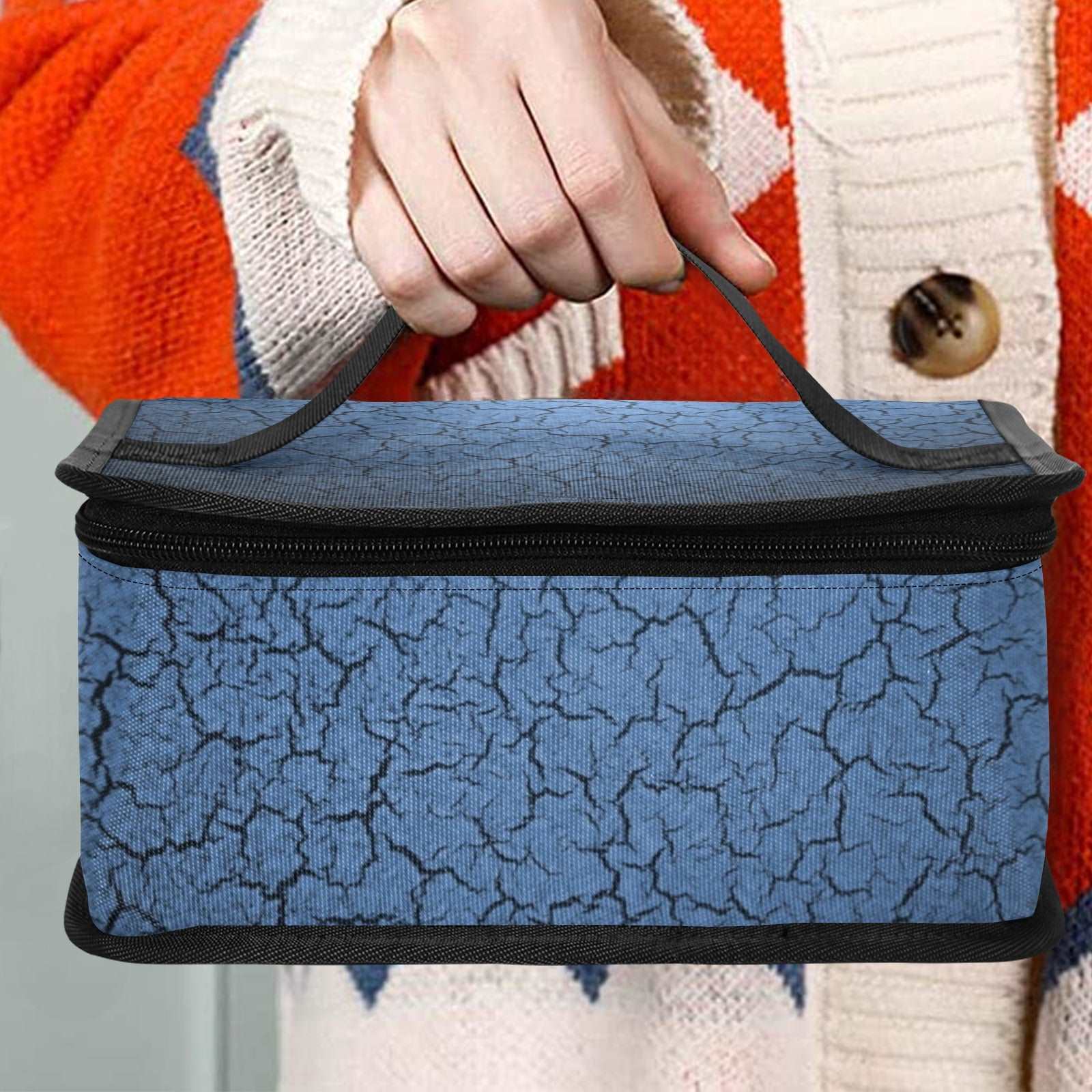Blue Cracks Insulated Lunch Tote