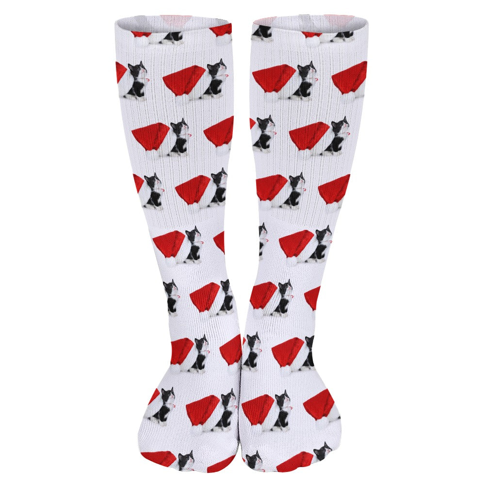 Tuxedo Kitty Christmas Breathable Stocking Socks (Pack of 5) Socks Pioneer Kitty Market   