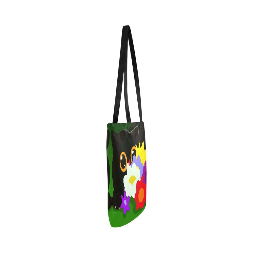 Flower Cat Lightweight Shopping Tote Bag Bags Inkedjoy   