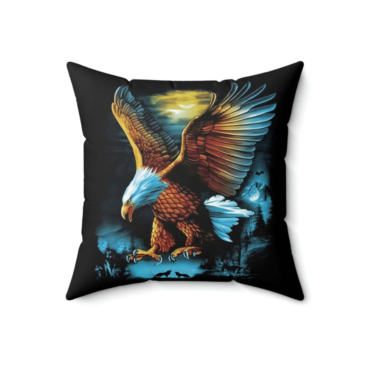 Flying Eagle Square Pillow Home Decor Printify 18" × 18"  