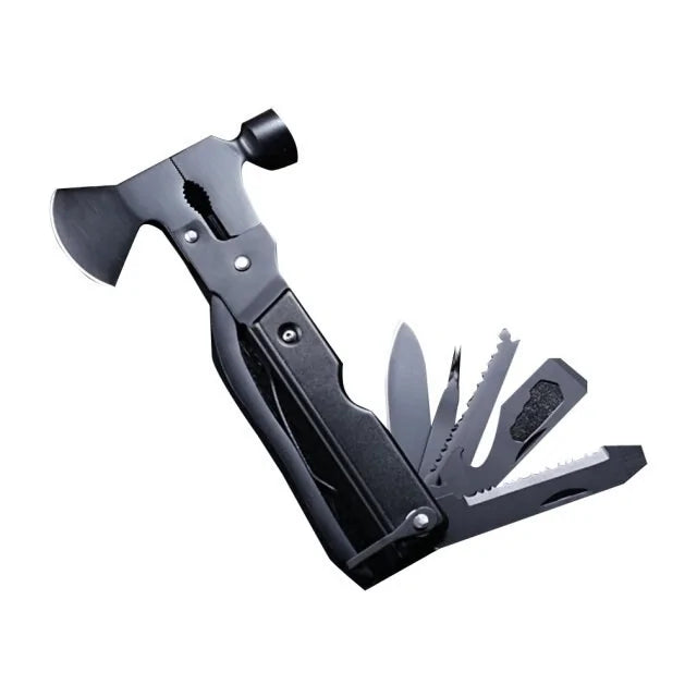 16-in-1 Hatchet with Multitool Camping Accessories Tools Pioneer Kitty Market Black 18* 9 Centimeter 