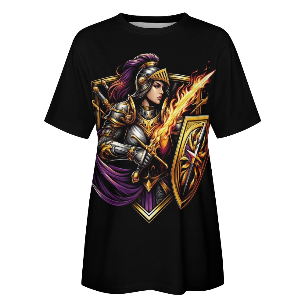 Women's Bold Templar Warrior 100% Cotton T-Shirt Shirts & Tops Pioneer Kitty Market   