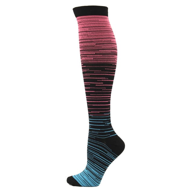 Men and Women Gradient Color Design Compression Socks  Pioneer Kitty Market 5 L/XL (50-52) 