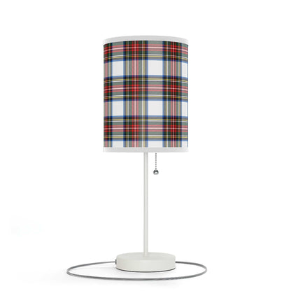 Scottish Checker Grid Table Lamp on a Stand (Type A Plug)