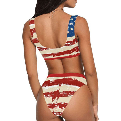 American Woman Sport Top Bikini Swimsuit