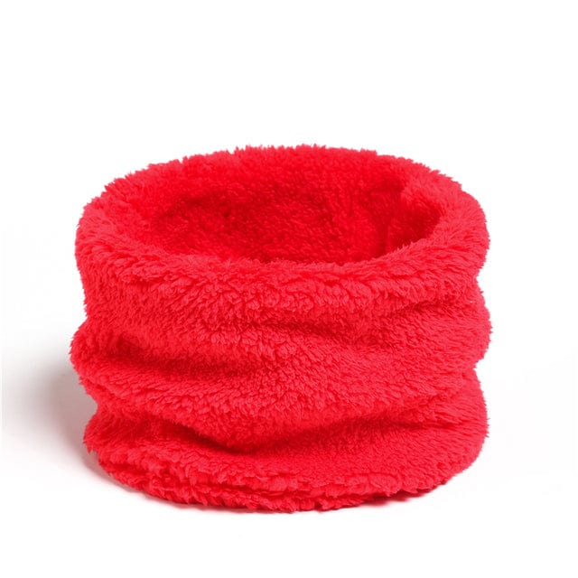 Women's Cashmere Soft & Plush Solid Color Thick Collar Scarf  Pioneer Kitty Market Bright Red  