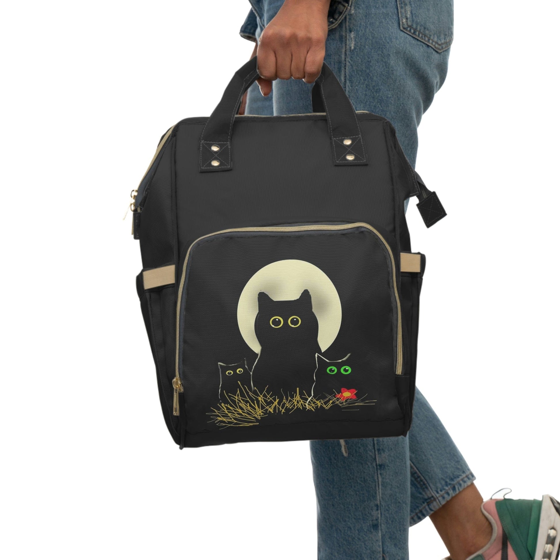 Night Cats Multifunctional Diaper Backpack Swaddling Blanket Combo Set  Pioneer Kitty Market   