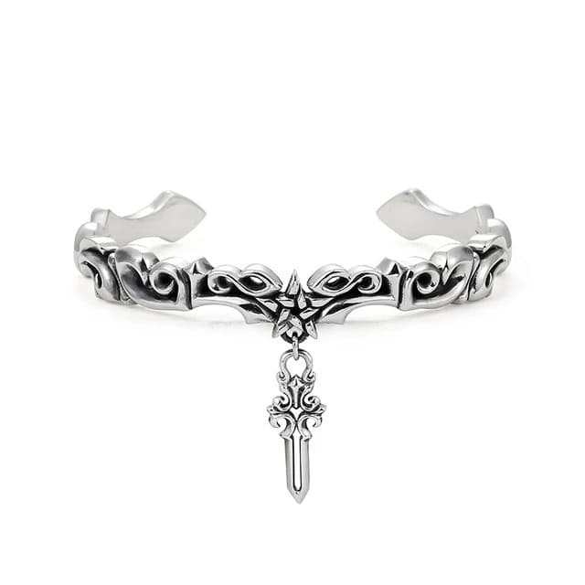 Men's Christian Cross Bangle Bracelet Jewelry Pioneer Kitty Market Silver  