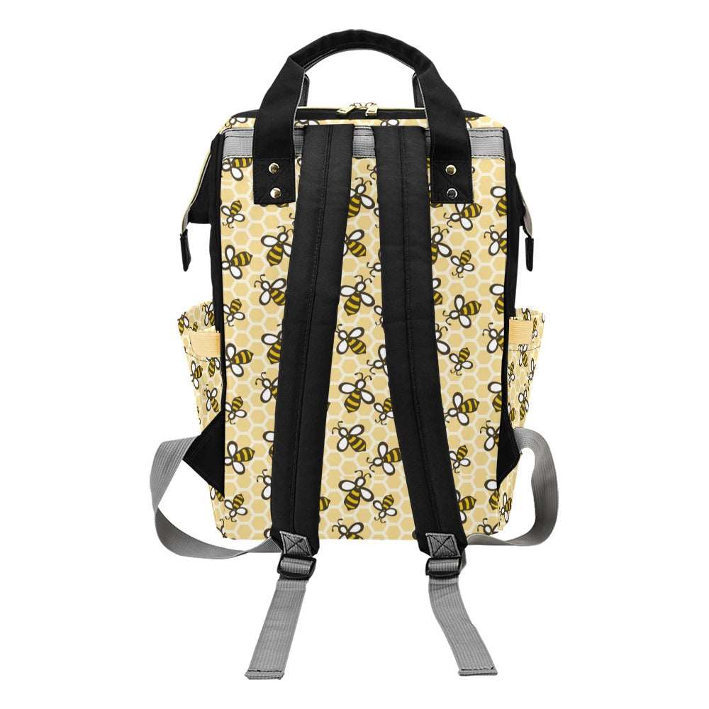 Honey Bees Multifunctional Diaper Backpack Bag Diaper Backpack (1688) Pioneer Kitty Market   