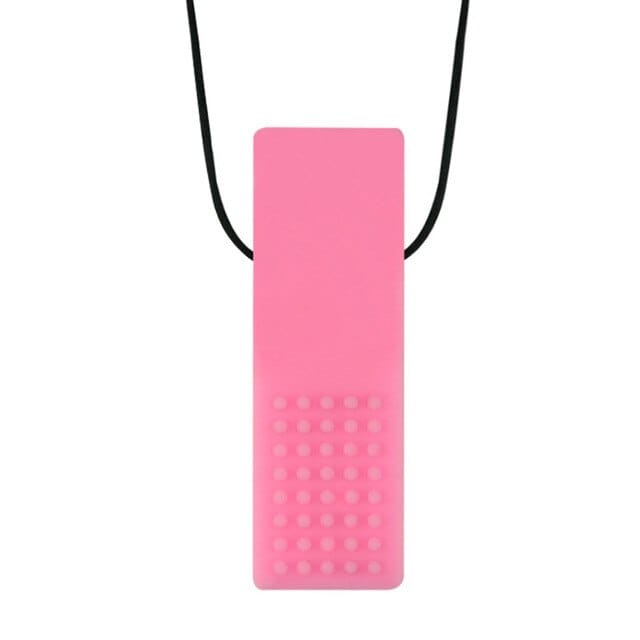 Sensory Chew Teether Toy Necklace for Babies  Pioneer Kitty Market Pink  