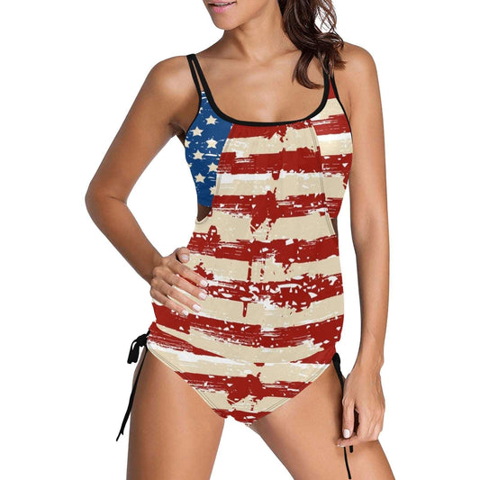 American Woman Tankini Swimsuit Cover Belly Tankini Swimsuit (S25) Pioneer Kitty Market   