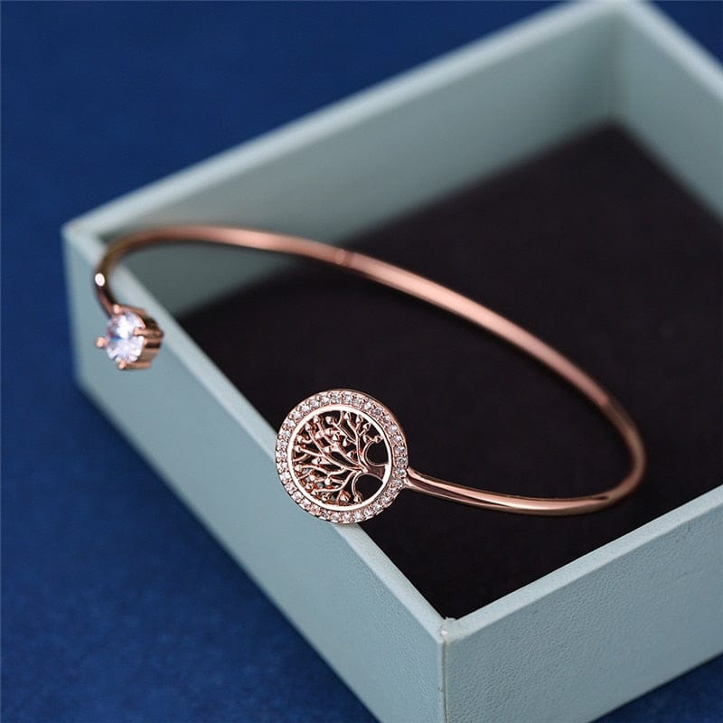 Women's Christian Tree Of Life Luxury Bracelet Jewelry Pioneer Kitty Market Rose Gold  