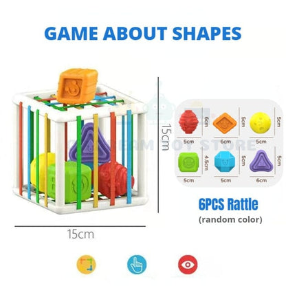 Colorful Shape Blocks Sorting Game Baby & Toddler Pioneer Kitty Market Cube 6 Shapes  