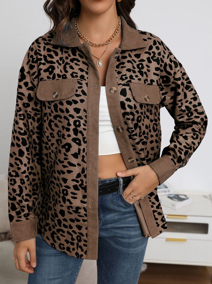 Lady's Leopard Print Buttoned Jacket Jackets Pioneer Kitty Market Brown S 