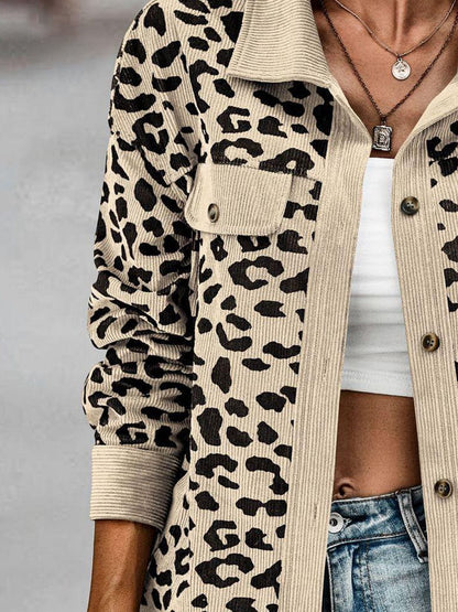 Lady's Leopard Print Buttoned Jacket Jackets Pioneer Kitty Market   