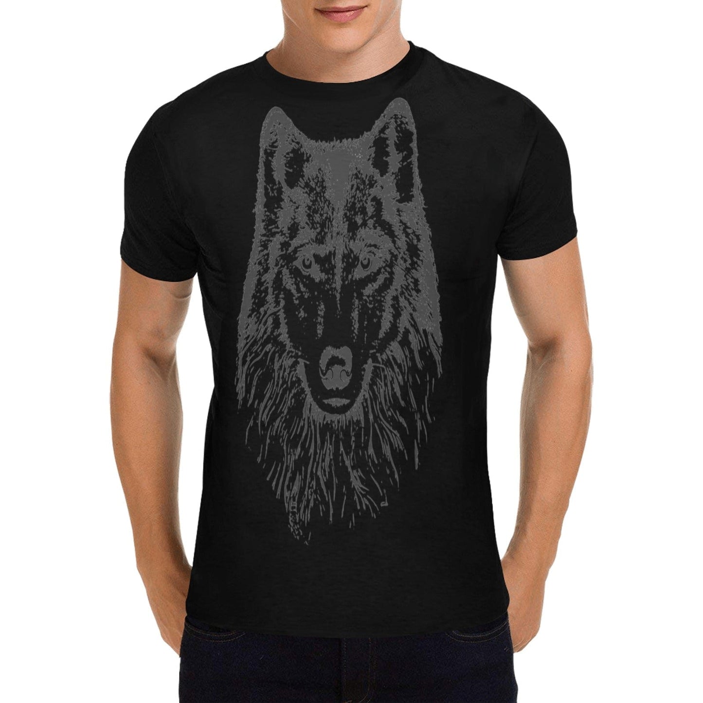 Men's Ghostly Wolf Polyester T-Shirt