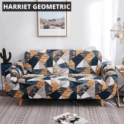 Printworks Stretch Sofa Cover Home Decor Pioneer Kitty Market Harriet Geometric 4-Seater: 235-300cm 