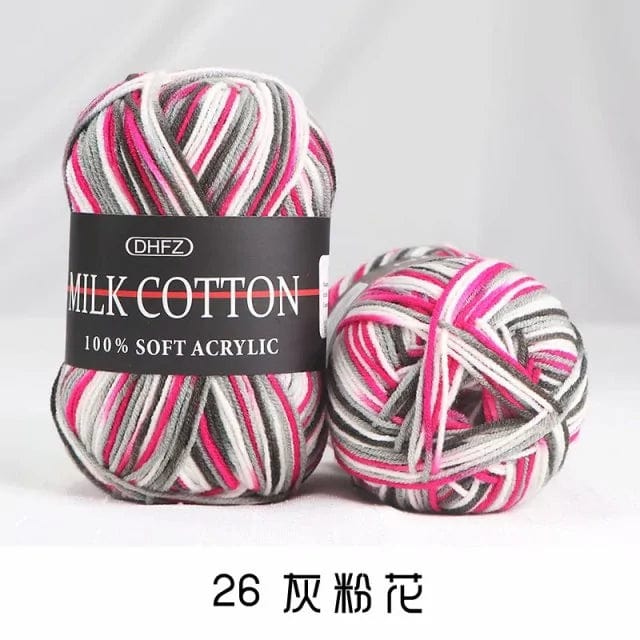 Pretty Colors Cotton Wool Yarn  Pioneer Kitty Market Multicolor 110 meters, 