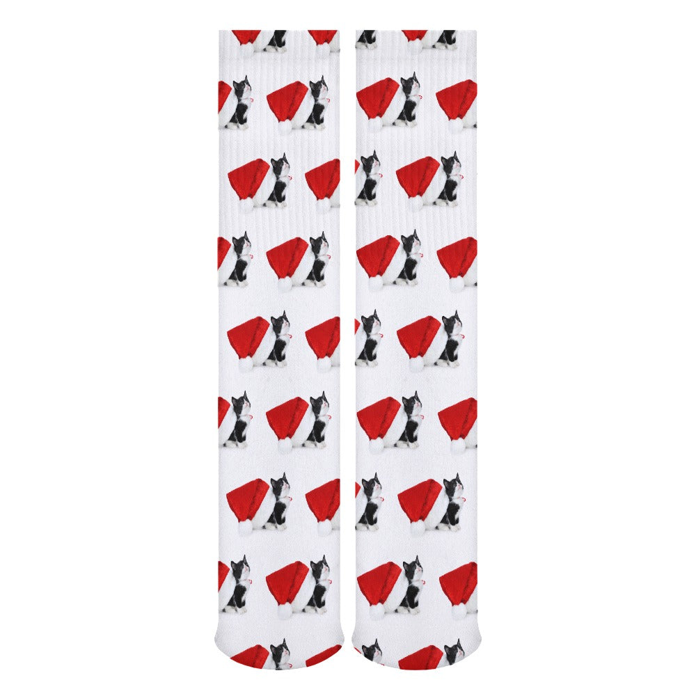 Tuxedo Kitty Christmas Breathable Stocking Socks (Pack of 5) Socks Pioneer Kitty Market   