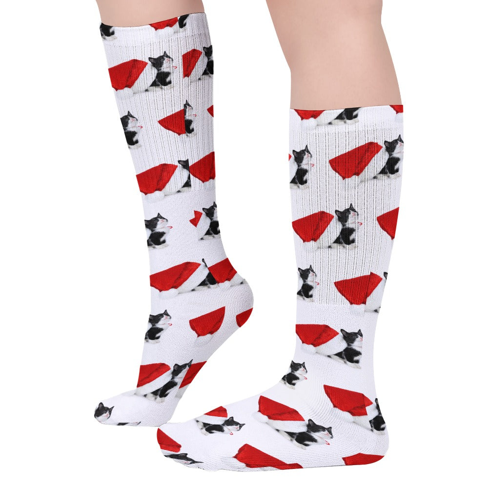 Tuxedo Kitty Christmas Breathable Stocking Socks (Pack of 5) Socks Pioneer Kitty Market   