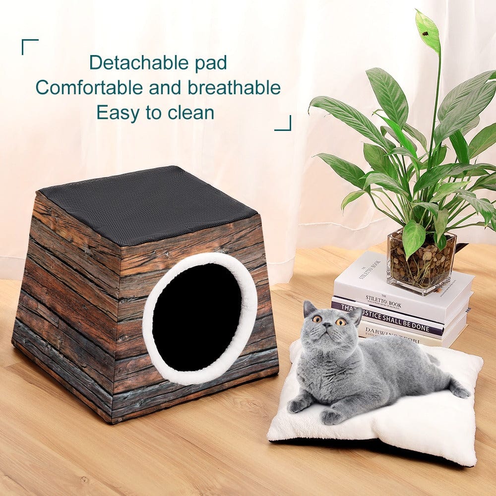 Rustic Kitty Condo Capsule Cabin  Inkedjoy   