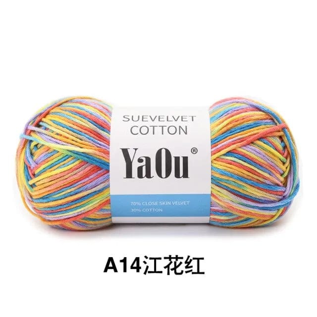 YaOu Suevelvet Cotton Knitting Yarn Knitting Yarn Pioneer Kitty Market 1pc 14  