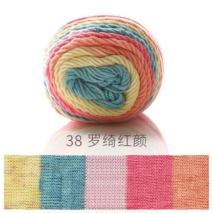 Rainbow Dyed Cotton-Acrylic Yarn  Pioneer Kitty Market Vibrant Rainbow  