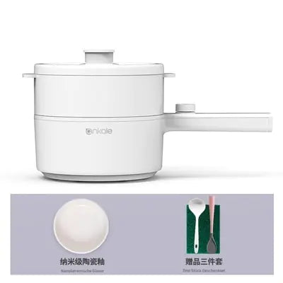 Multi-Functional Electric Cooker Pot cookware Pioneer Kitty Market White with Steamer 1.5L 