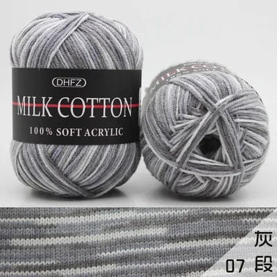 Pretty Colors Cotton Wool Yarn  Pioneer Kitty Market Gray Matter 110 meters, 