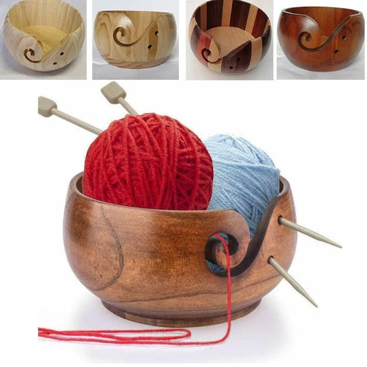 Natural Wooden Yarn Storage Bowl Home Decor Pioneer Kitty Market   