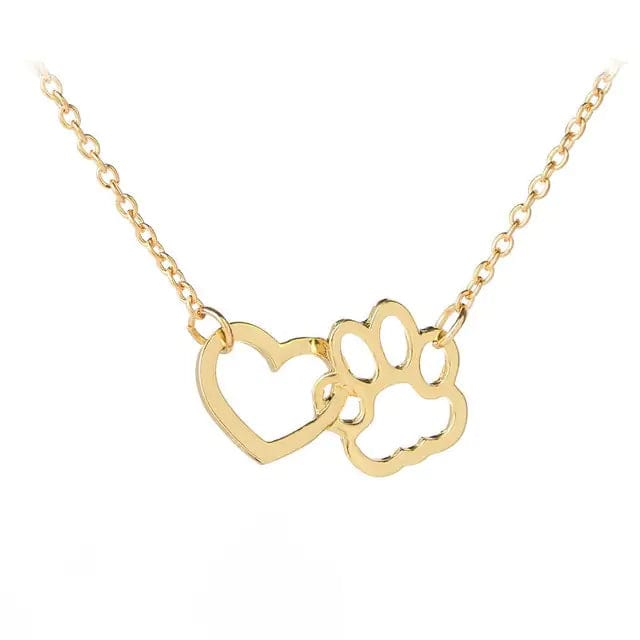 Pet Paw Love Heart Necklace  Pioneer Kitty Market Gold  
