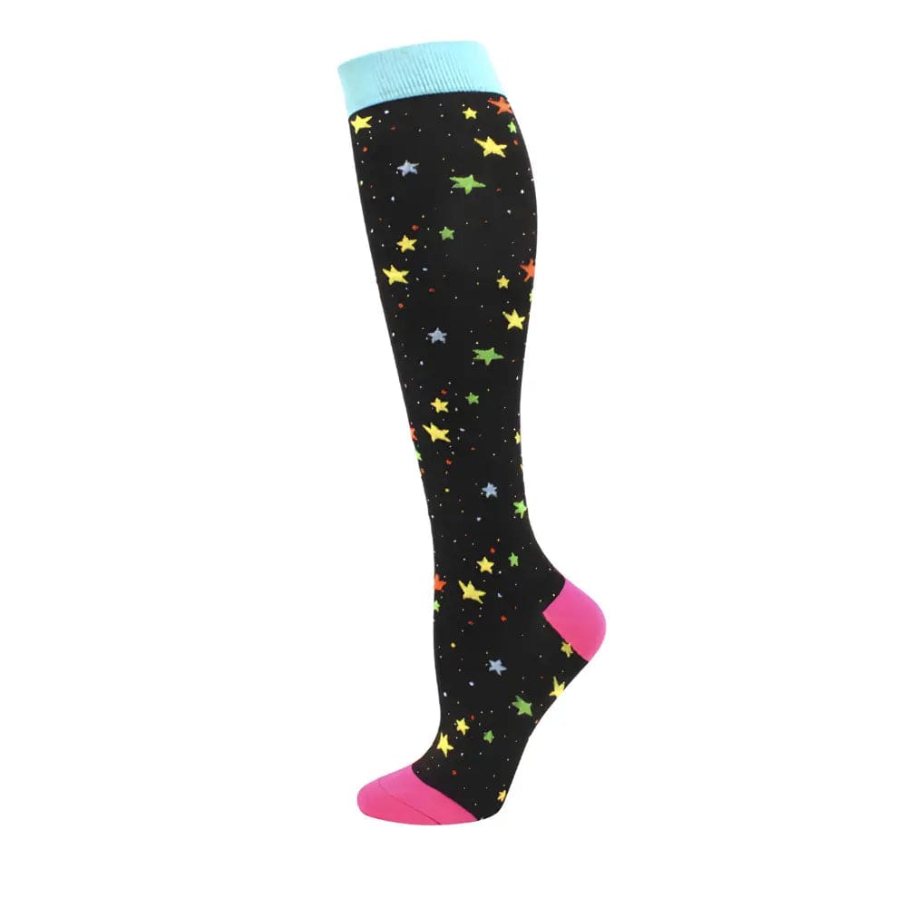 Colorful Compression Travel Socks Socks Pioneer Kitty Market Star S/M 