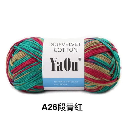 YaOu Suevelvet Cotton Knitting Yarn Knitting Yarn Pioneer Kitty Market 1pc 26  