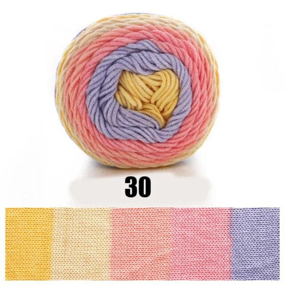 Rainbow Dyed Cotton-Acrylic Yarn  Pioneer Kitty Market Mama Rainbow  