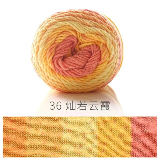 Rainbow Dyed Cotton-Acrylic Yarn  Pioneer Kitty Market Sunny Rainbow  