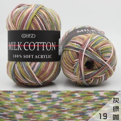 Pretty Colors Cotton Wool Yarn  Pioneer Kitty Market Earthy Rainbow 110 meters, 