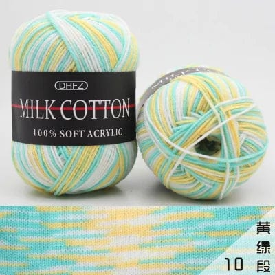 Pretty Colors Cotton Wool Yarn  Pioneer Kitty Market Minty Spring 110 meters, 