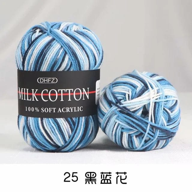 Pretty Colors Cotton Wool Yarn  Pioneer Kitty Market Beautiful Blues 110 meters, 