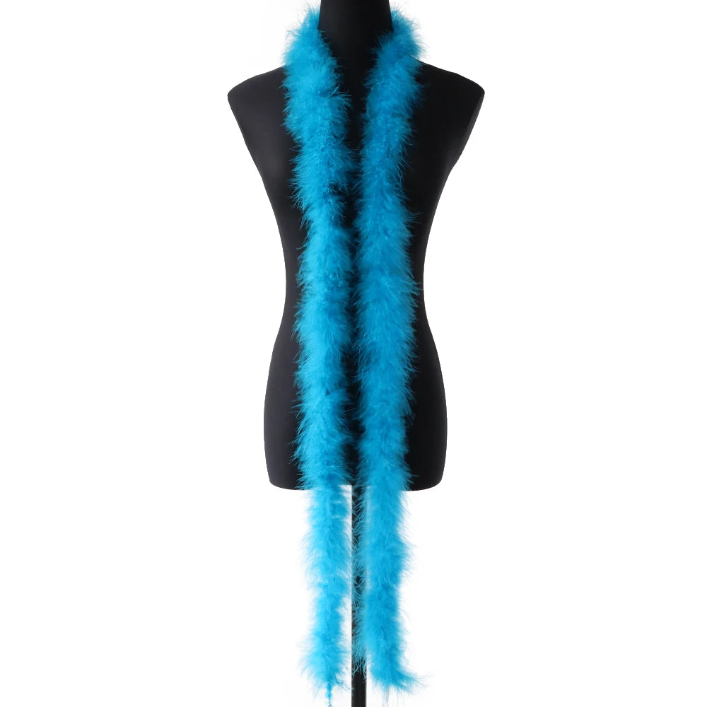 Marabou Turkey Feathers Boa Shawl  Pioneer Kitty Market Flashy Blue  