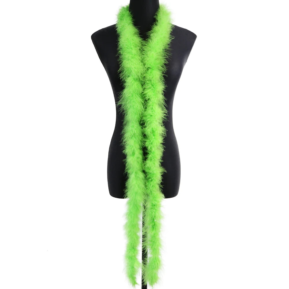 Marabou Turkey Feathers Boa Shawl  Pioneer Kitty Market Vibrant Green  