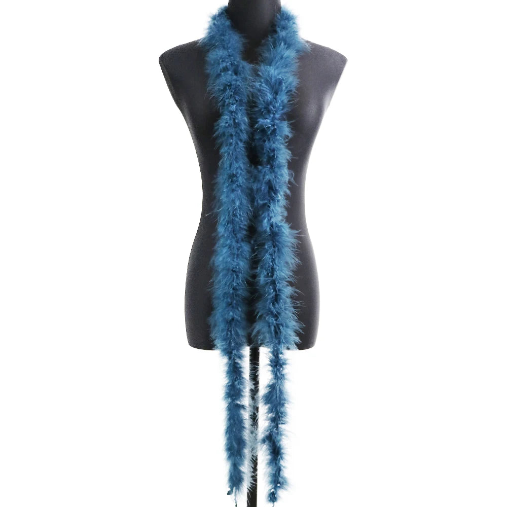 Marabou Turkey Feathers Boa Shawl  Pioneer Kitty Market Medium Blue  