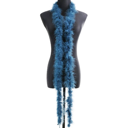 Marabou Turkey Feathers Boa Shawl  Pioneer Kitty Market Medium Blue  