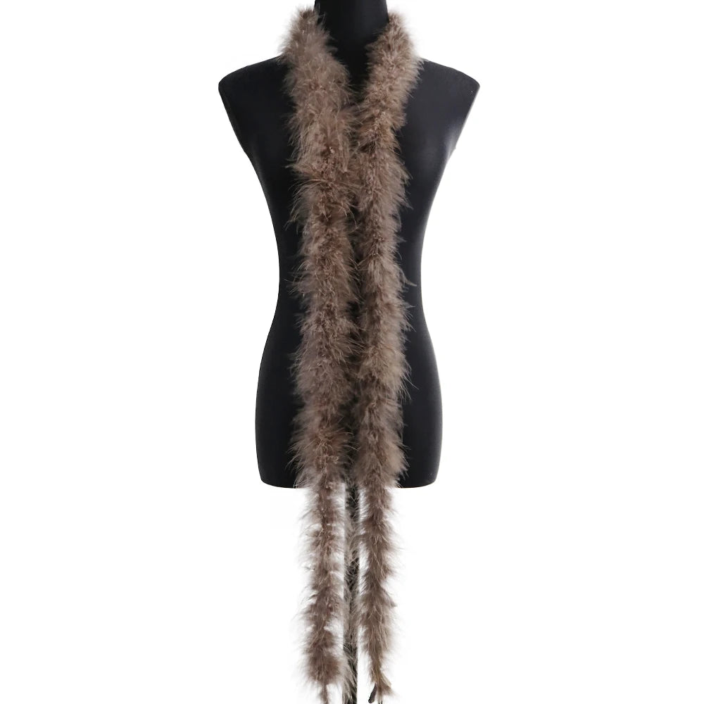 Marabou Turkey Feathers Boa Shawl  Pioneer Kitty Market Boldly Brown  