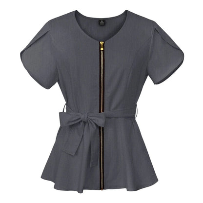 Korean Style Women Workwear Medical Uniform Scrub Tops  Pioneer Kitty Market S Grey 