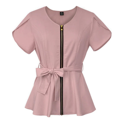 Korean Style Women Workwear Medical Uniform Scrub Tops  Pioneer Kitty Market S Pink 