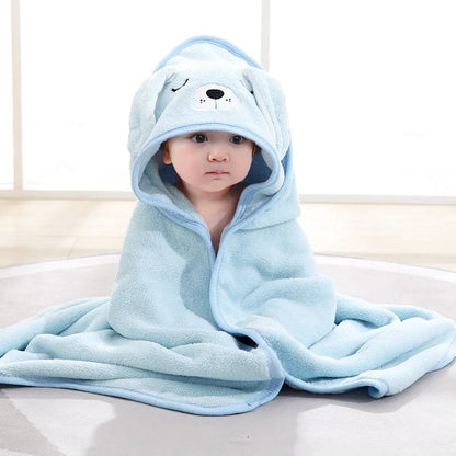 Cartoon Animal Baby Bathrobe Hoodie Towel  Pioneer Kitty Market Blue Dog  