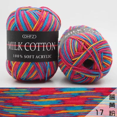 Pretty Colors Cotton Wool Yarn  Pioneer Kitty Market Brilliant Rainbow 110 meters, 