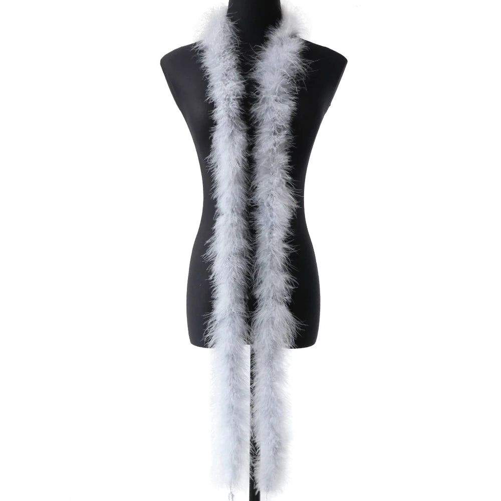 Marabou Turkey Feathers Boa Shawl  Pioneer Kitty Market Silver Fox  