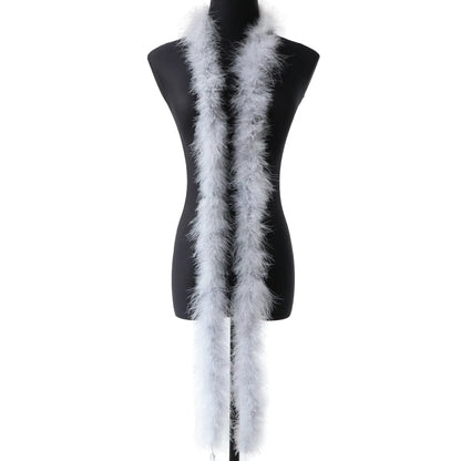 Marabou Turkey Feathers Boa Shawl  Pioneer Kitty Market Silver Fox  